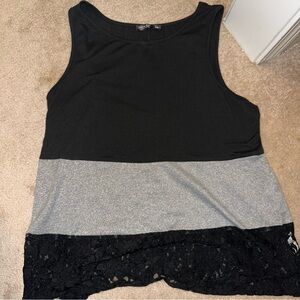 Black and Gray Sleeveless Top